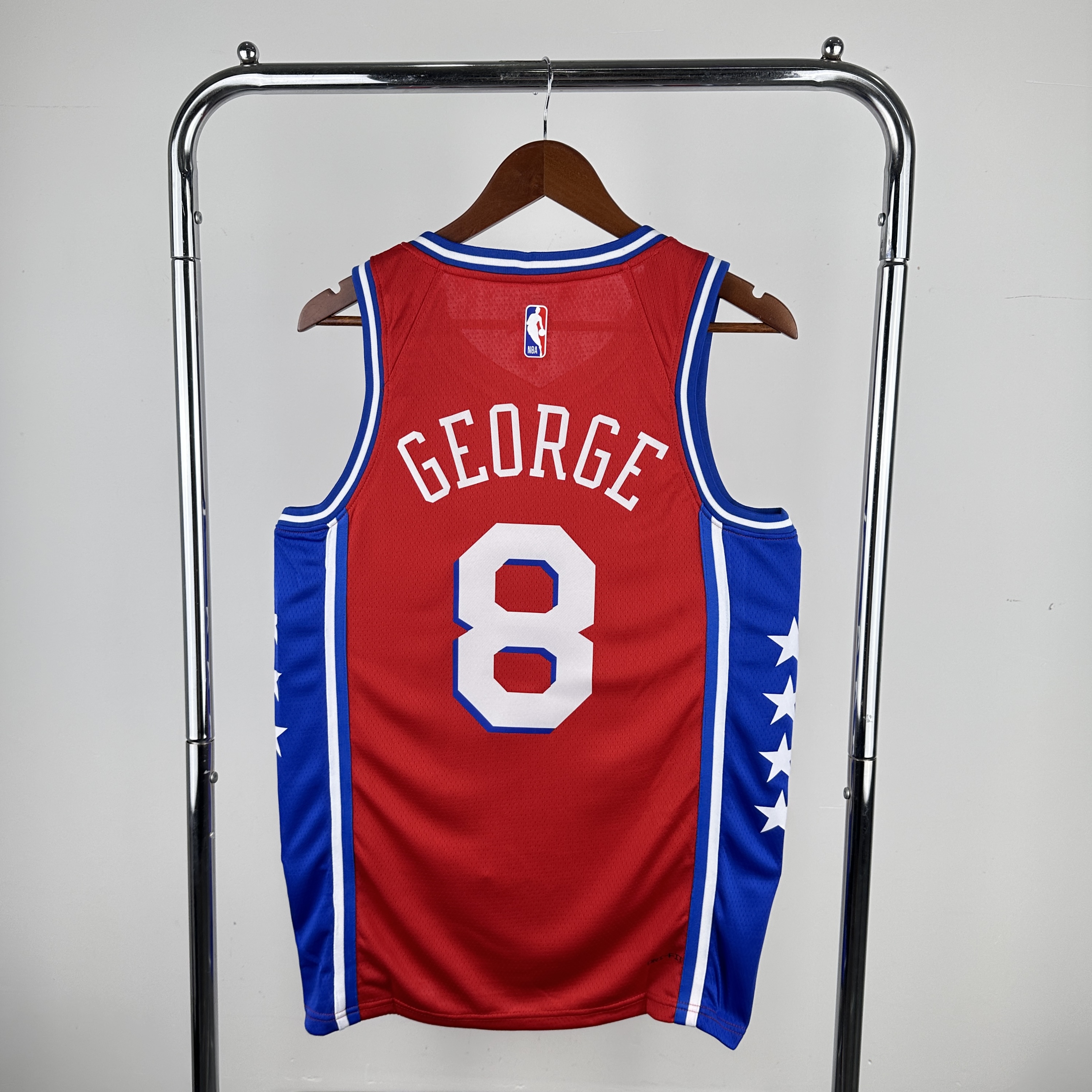 Men Philadelphia 76ers #8 George Red Seasons 2024 NBA Jersey